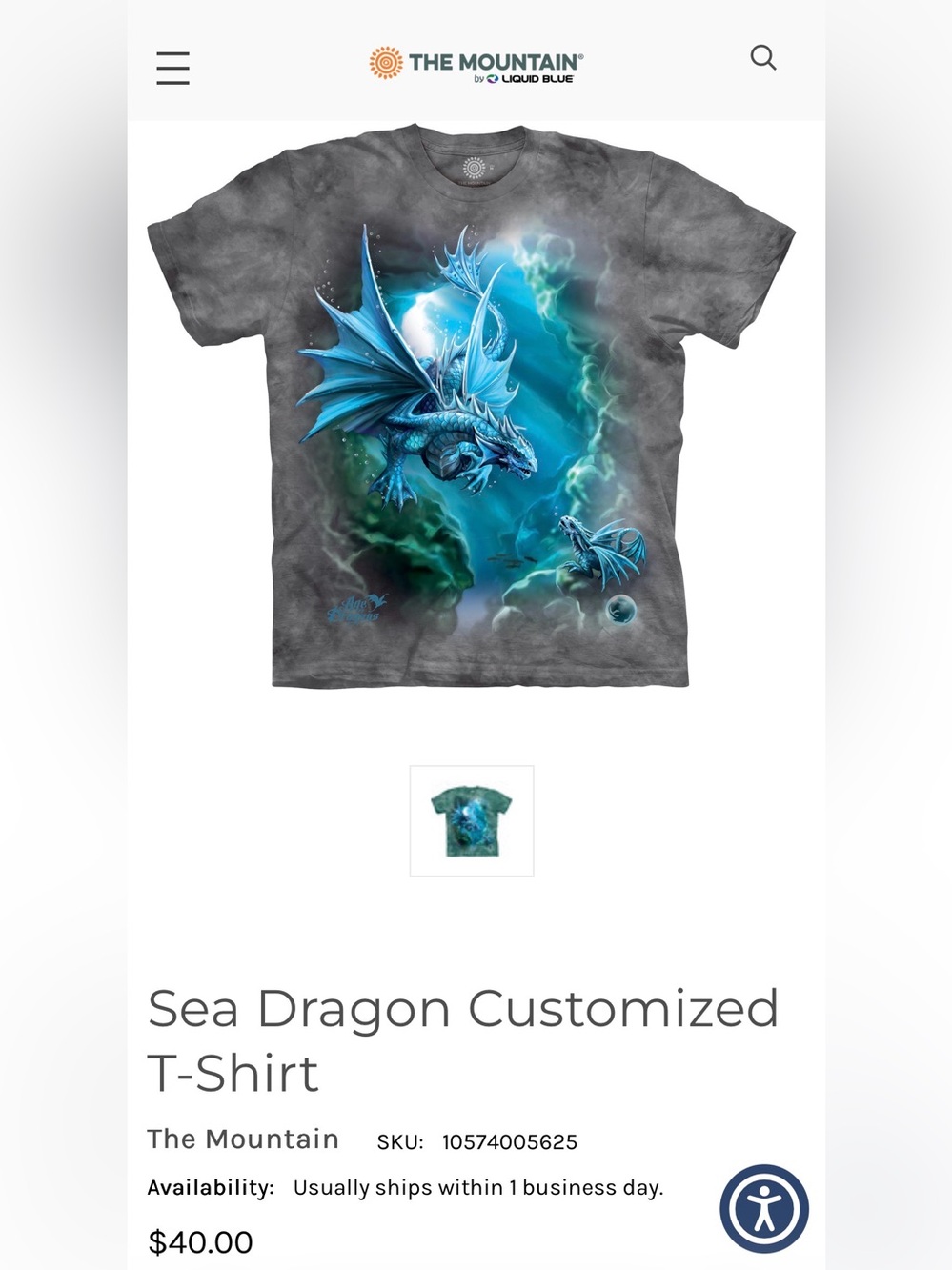 🐲💦💙 NWOT Anne Stokes Age of Dragons Long Sleeved T-shirt Sz. 3X 💙💦🐲 - Picture 6 of 6